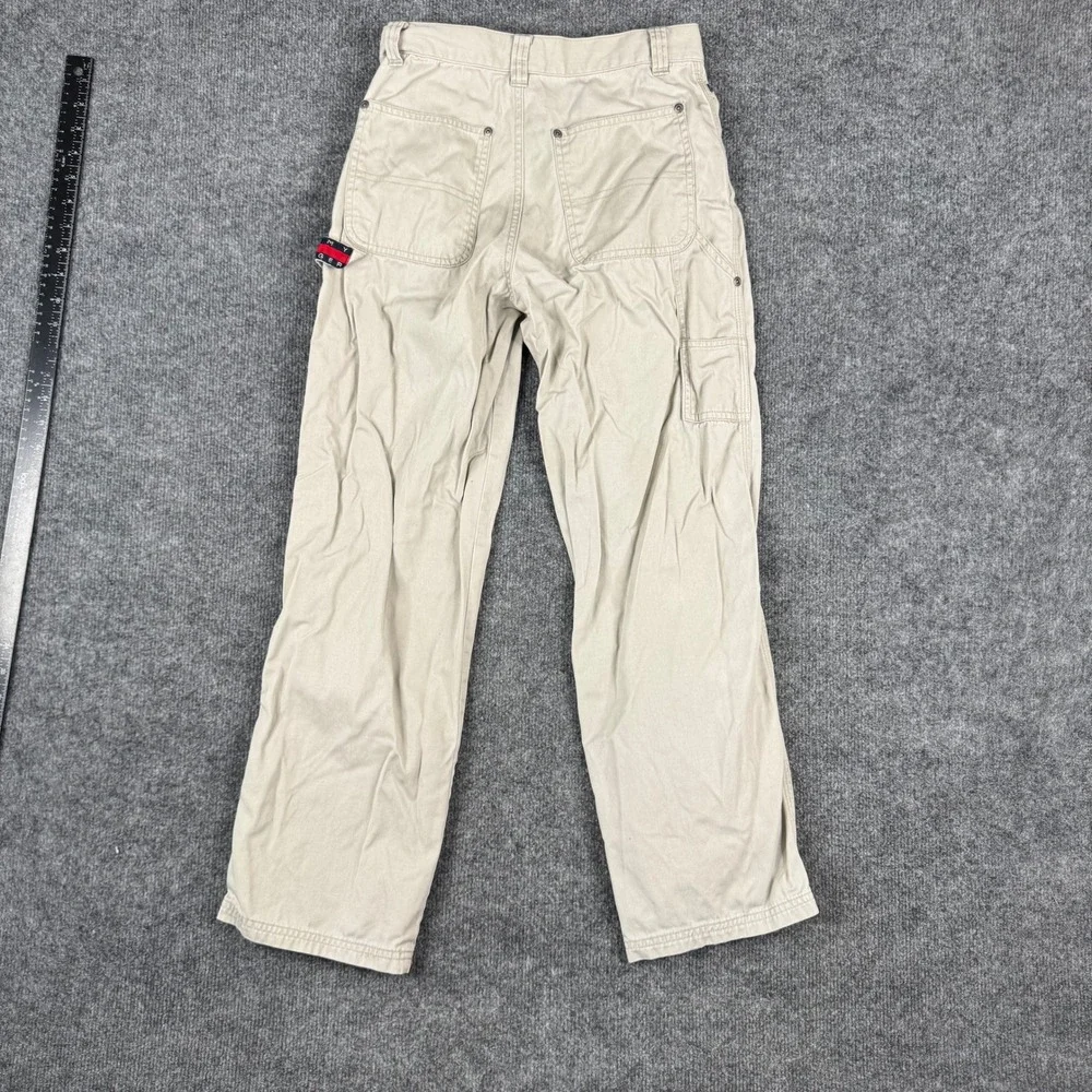 Tommy Hilfiger Carpenter Pants Boys Size 12 Beige Cotton Relaxed Fit Workwear